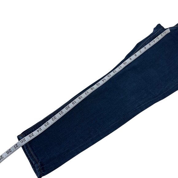 Express Women Mid Rise Stretch Denim Legging Jeans SZ 2 Short Dark Wash - Picture 7 of 10